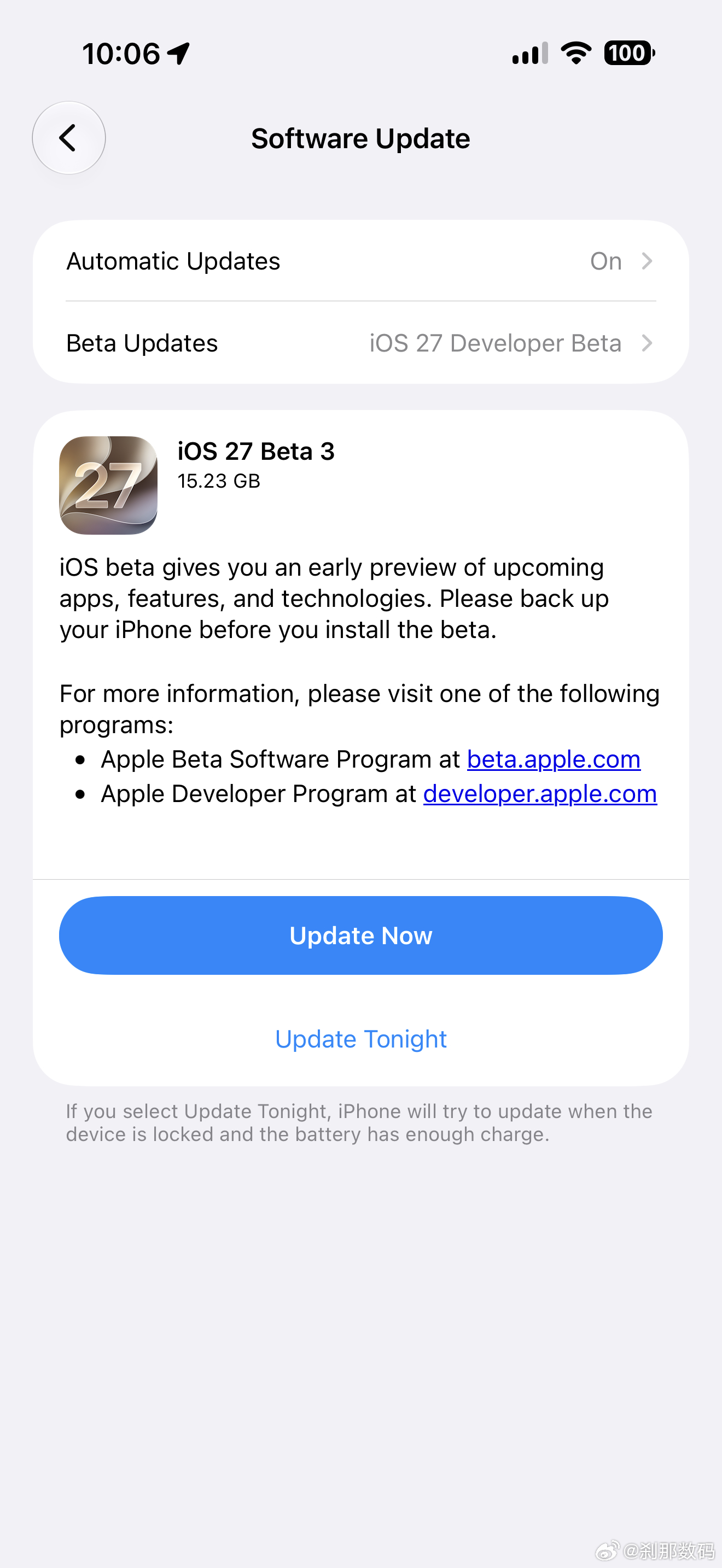 iOS 27 Beta 3来了