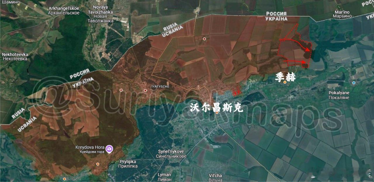 俄乌局势新进展 suriyak更新5.22俄乌局势1、沃尔昌斯克：俄军在市内取得