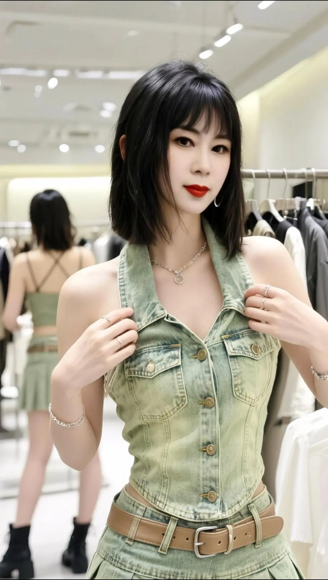 AI低饱和穿搭照 ai创作