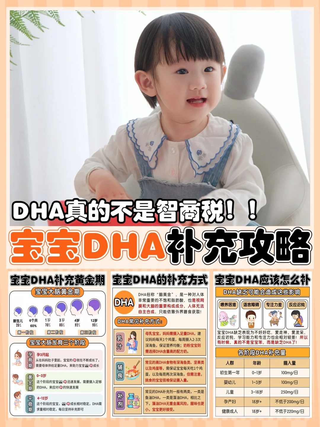 宝宝DHA是智商税⁉️其实是你没补对‼️