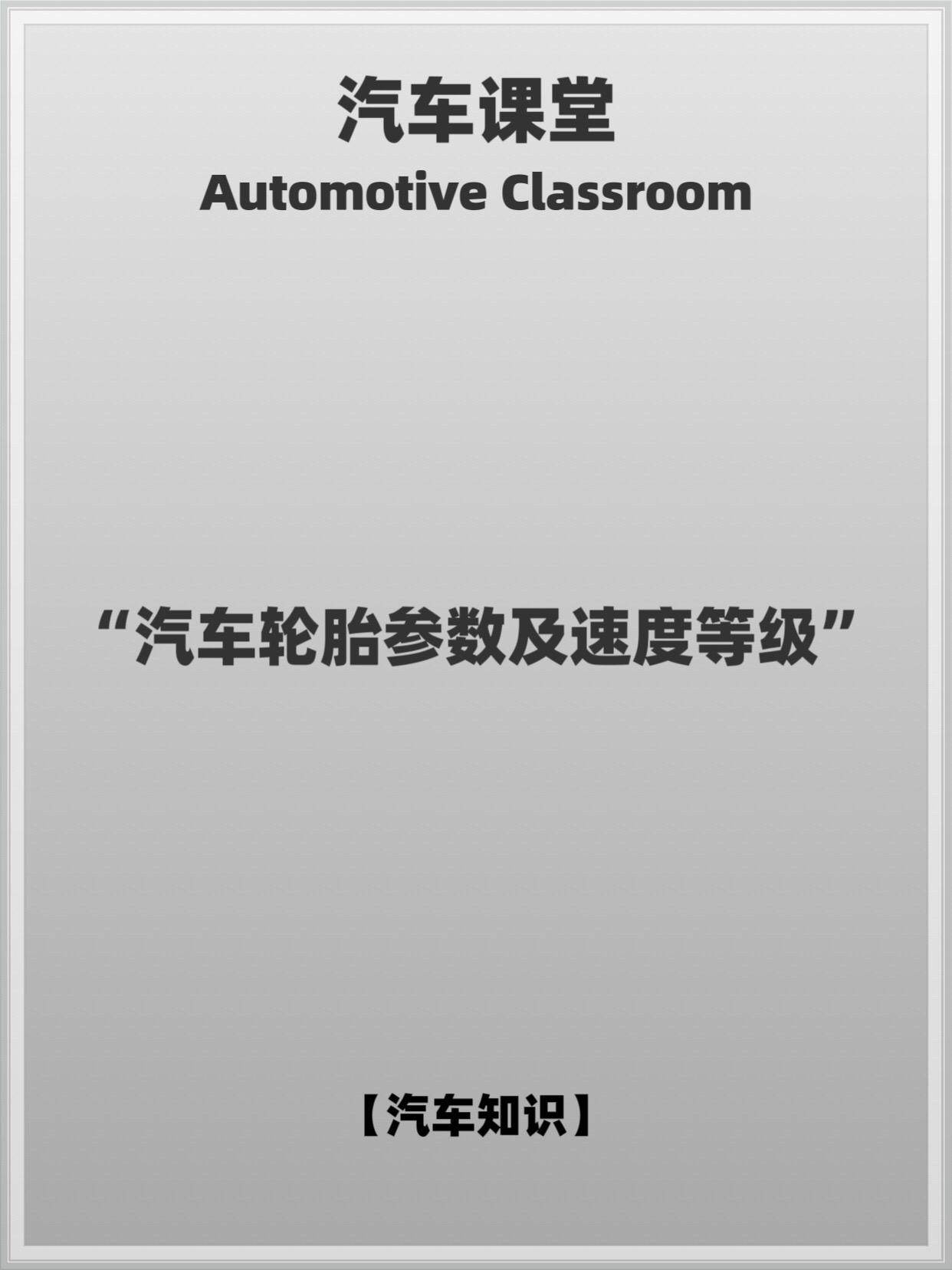 汽车轮胎参数和速度等级。