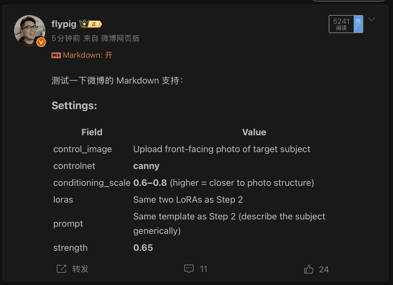 2 月 20 日瞎扯了一嘴，认为微博应该支持 Markdown。（图1）3 月 