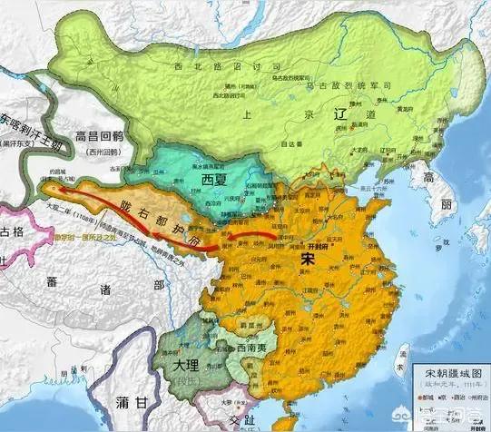 一看宋朝的国际环境简直是太不容易了，北有大辽、南有大理、西有吐蕃、西夏，强敌环绕