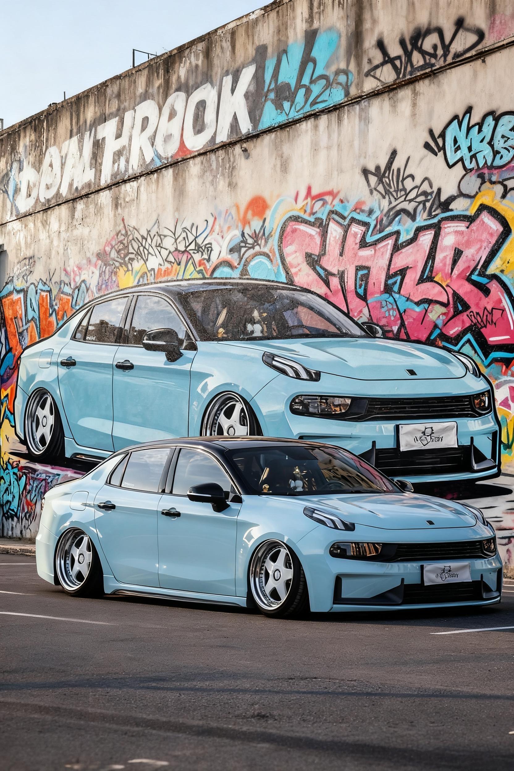 街头涂鸦汽车 领克03女生的车