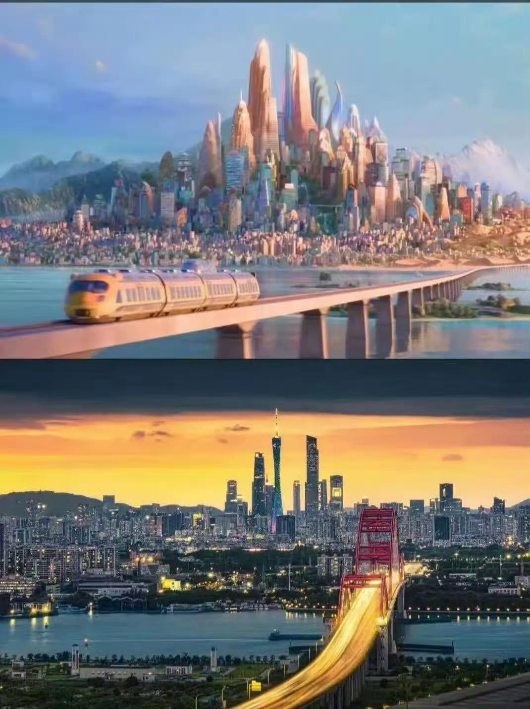 网友A：这两天刷到好几条“在广州拍到了现实版疯狂动物城”的帖子，真把童话照进现实