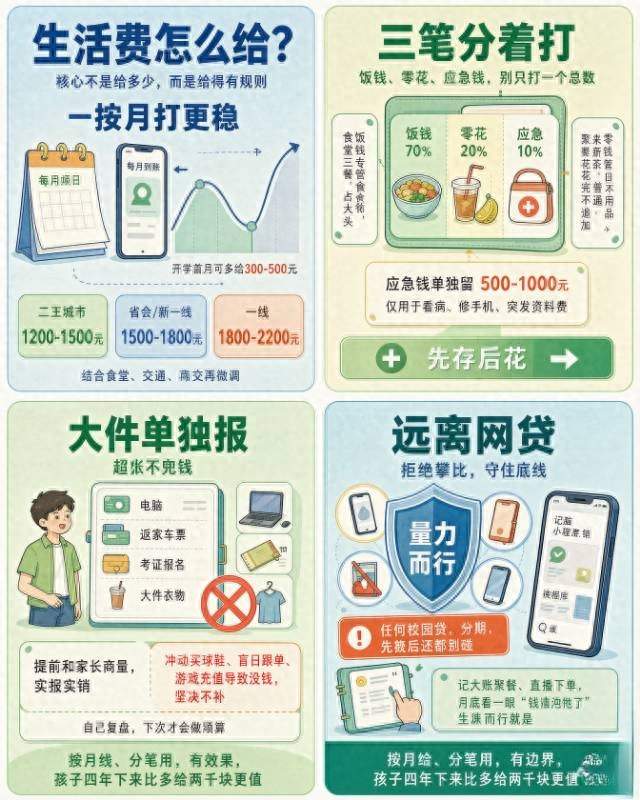 2026年给大学生生活费，别再“拍脑袋定2000”#准大学生生活费#