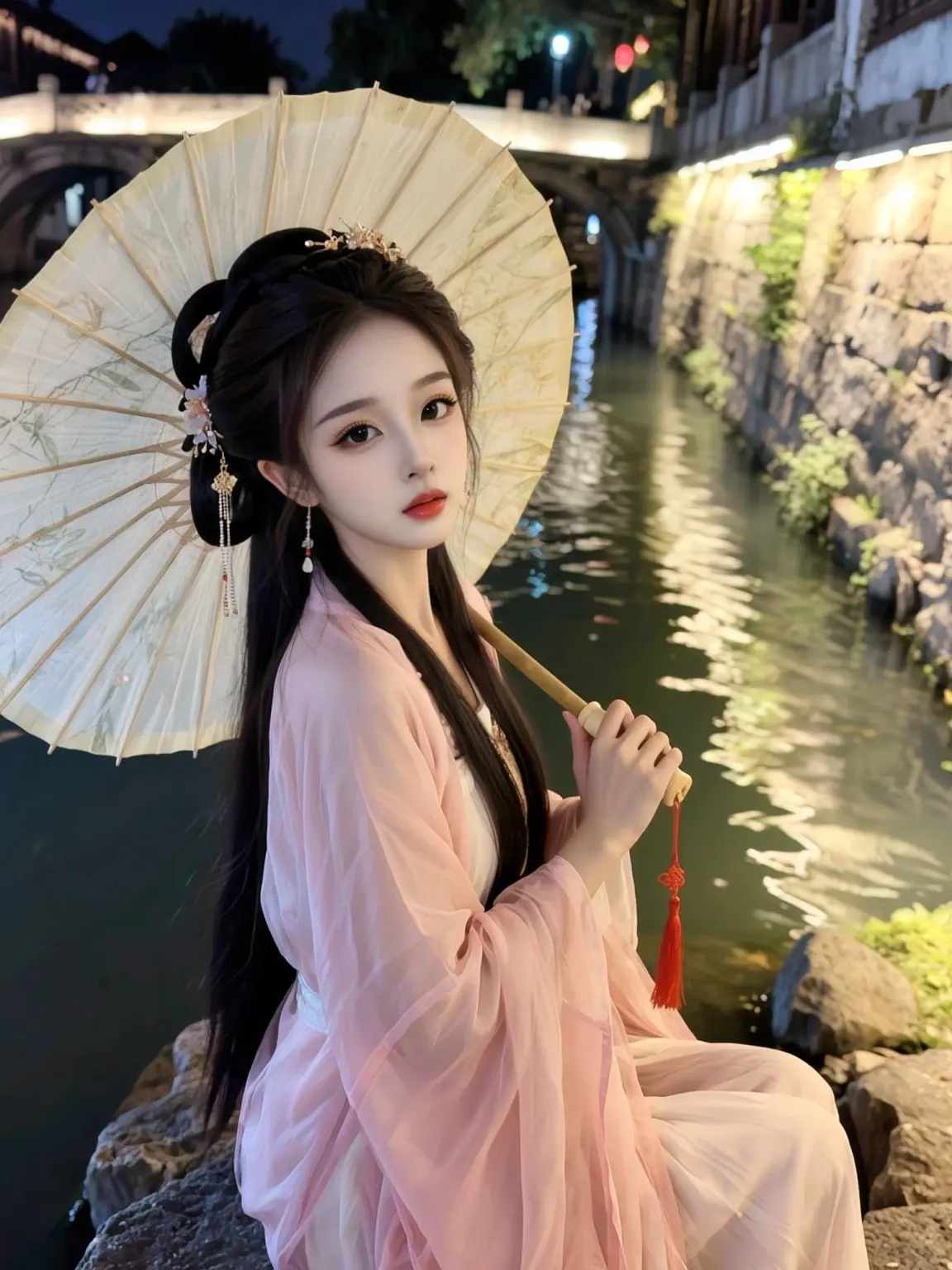 古风汉服撑伞 汉服水乡出片秘籍 古风之美在于意境 古风账号 古风写真我...