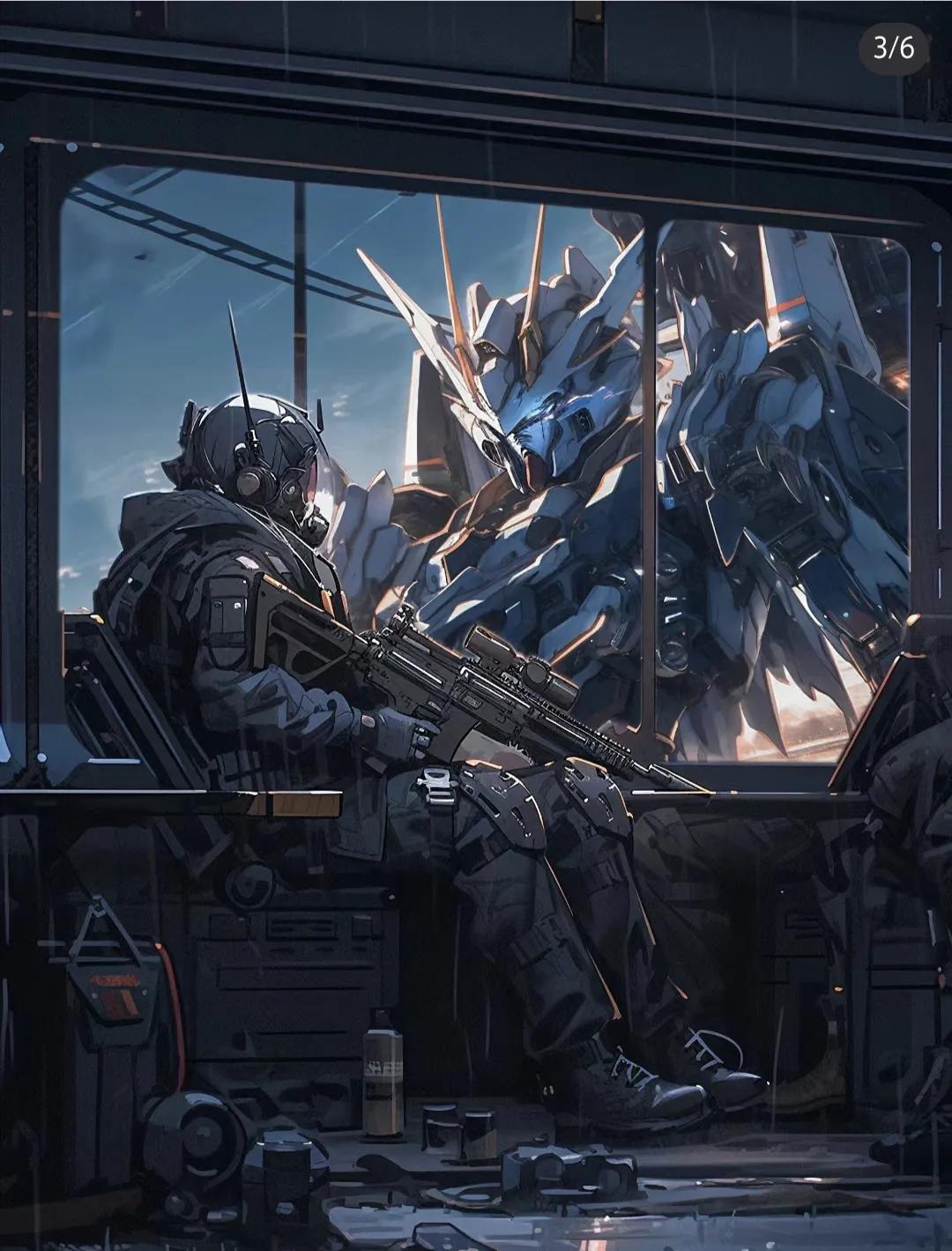 中国画师Laplace (小红薯号:946463379）用AI绘图制作的高达主题