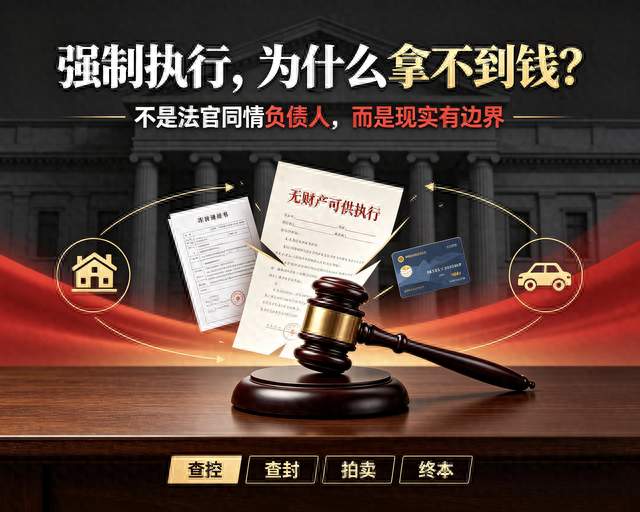 打赢官司拿不到钱，强制执行陷入僵局，背后真相很现实！