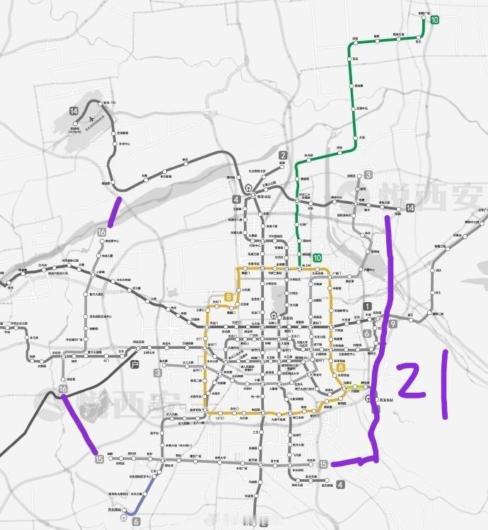 这才是西安地铁的完美闭环！

西安地铁16号线其实就是一个超前设计，并非大家所说