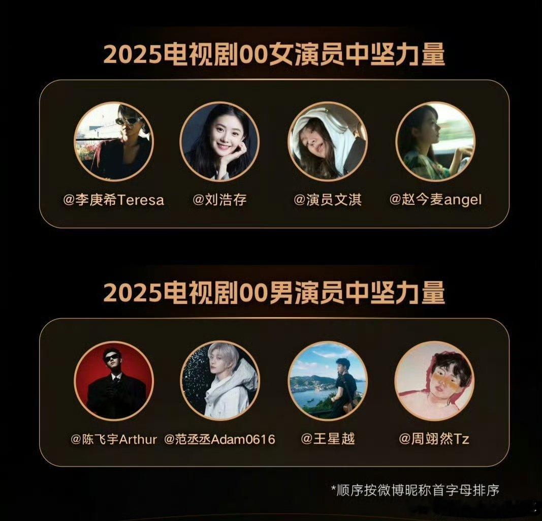 新浪评选的00🌸，00生中坚力量！00🌸: 李庚希 刘浩存 文淇 赵今麦00