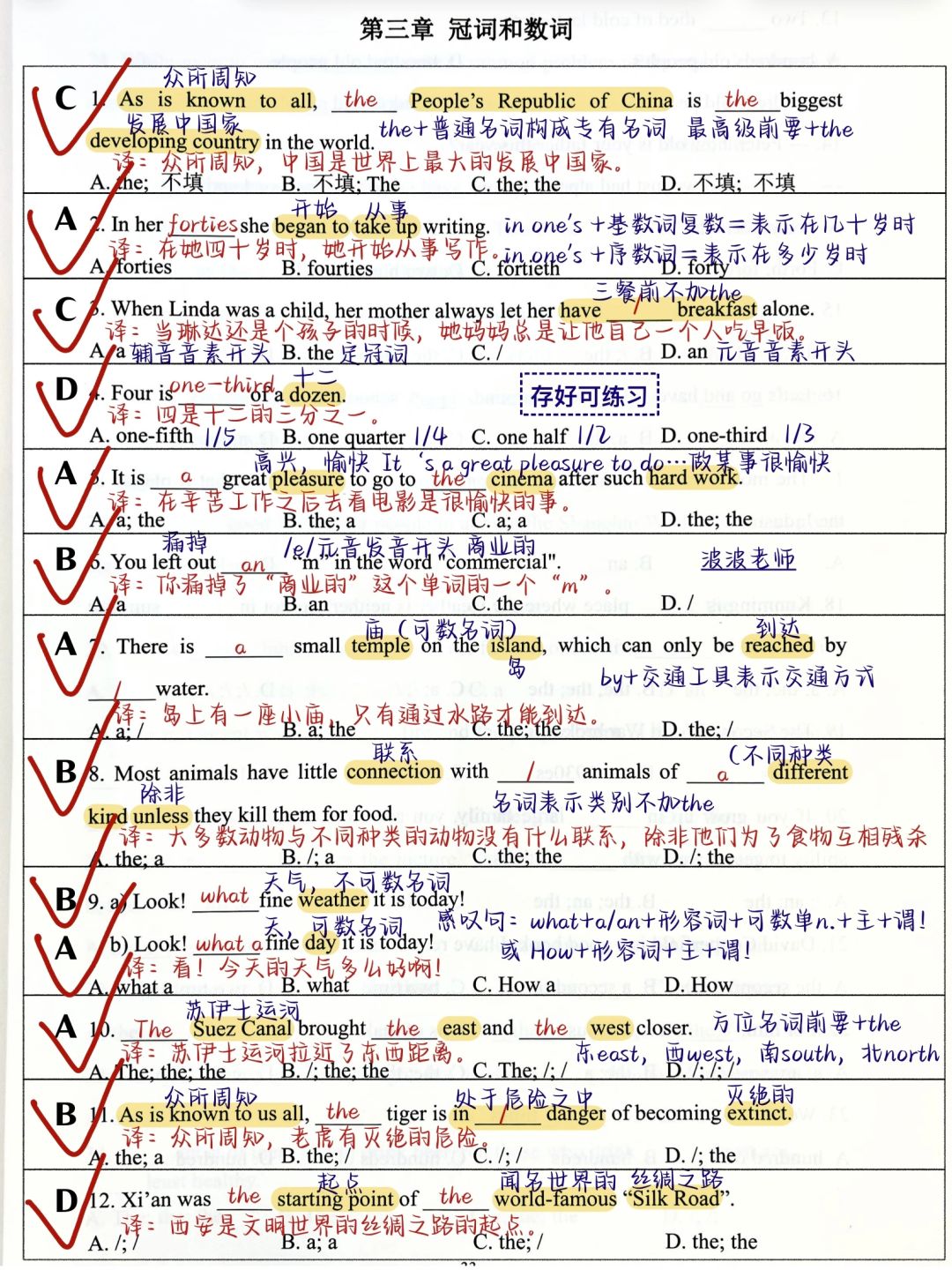 啊啊啊你是我的神！！4页纸吃透英语冠词！