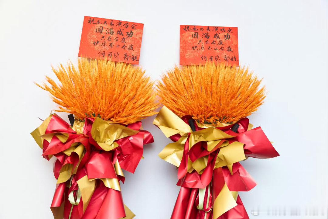 好多人给毛不易送花篮毛不易应援色花篮很难得见到这么多音乐人集体送上花篮。应援色搭