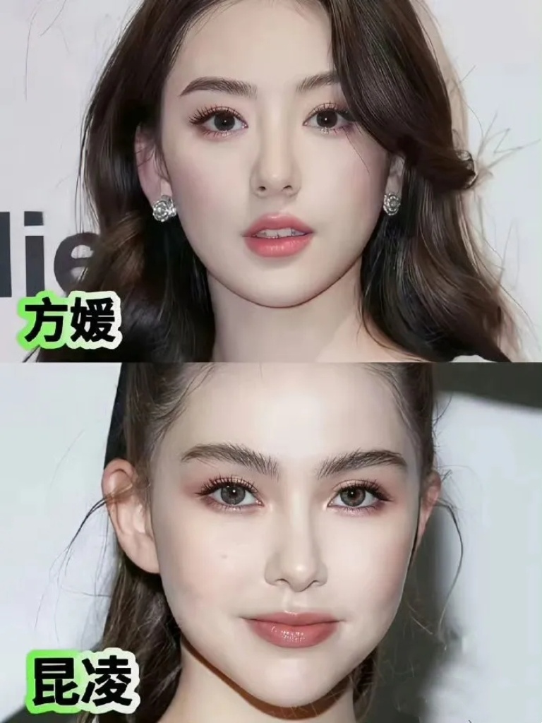 两位天王嫂的长相简直是完全统一了男人的审美眼光，这搁谁谁不爱呀？近看方圆和昆凌，