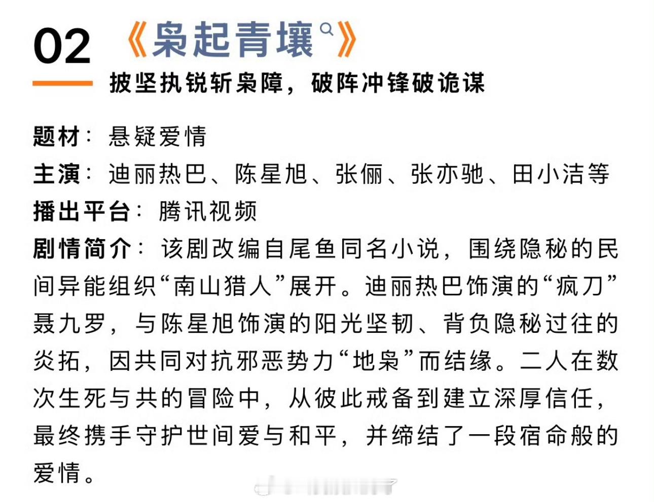 迪丽热巴、陈星旭的《枭起青壤》开始招商，暂定11月抬，大家压扑还是爆？ ​​​