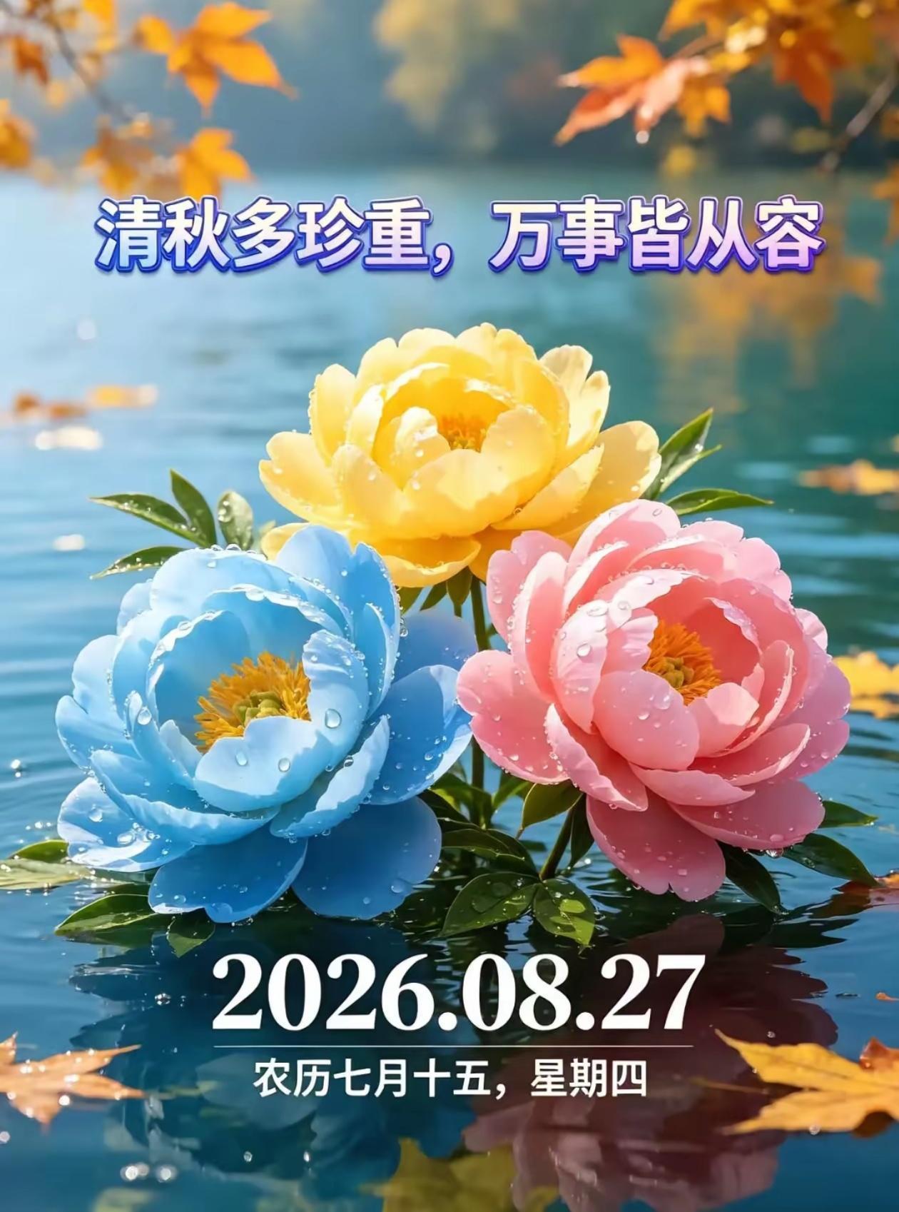 [福]2026./8月27日，秋光入卷添诗意，万事归心得顺畅[福]

☘️🌅旭