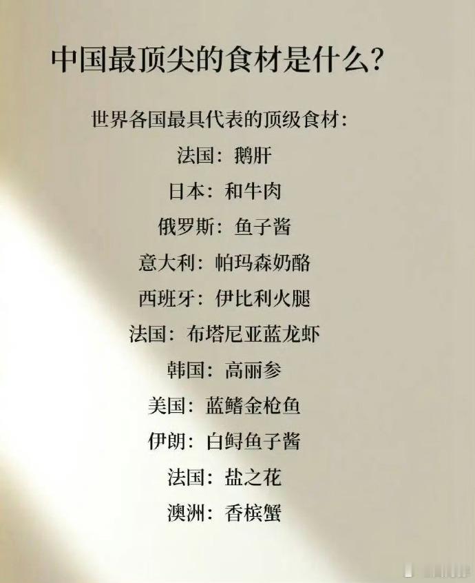 中国最顶尖的食材是什么？ ​ ​​​