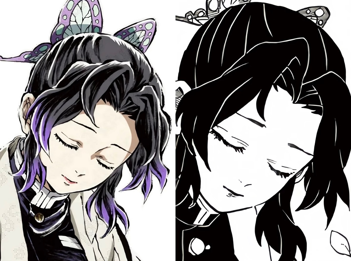 鬼灭之刃 这一幕也要美得疯掉了～原画里很多忍的画面都带着神性 