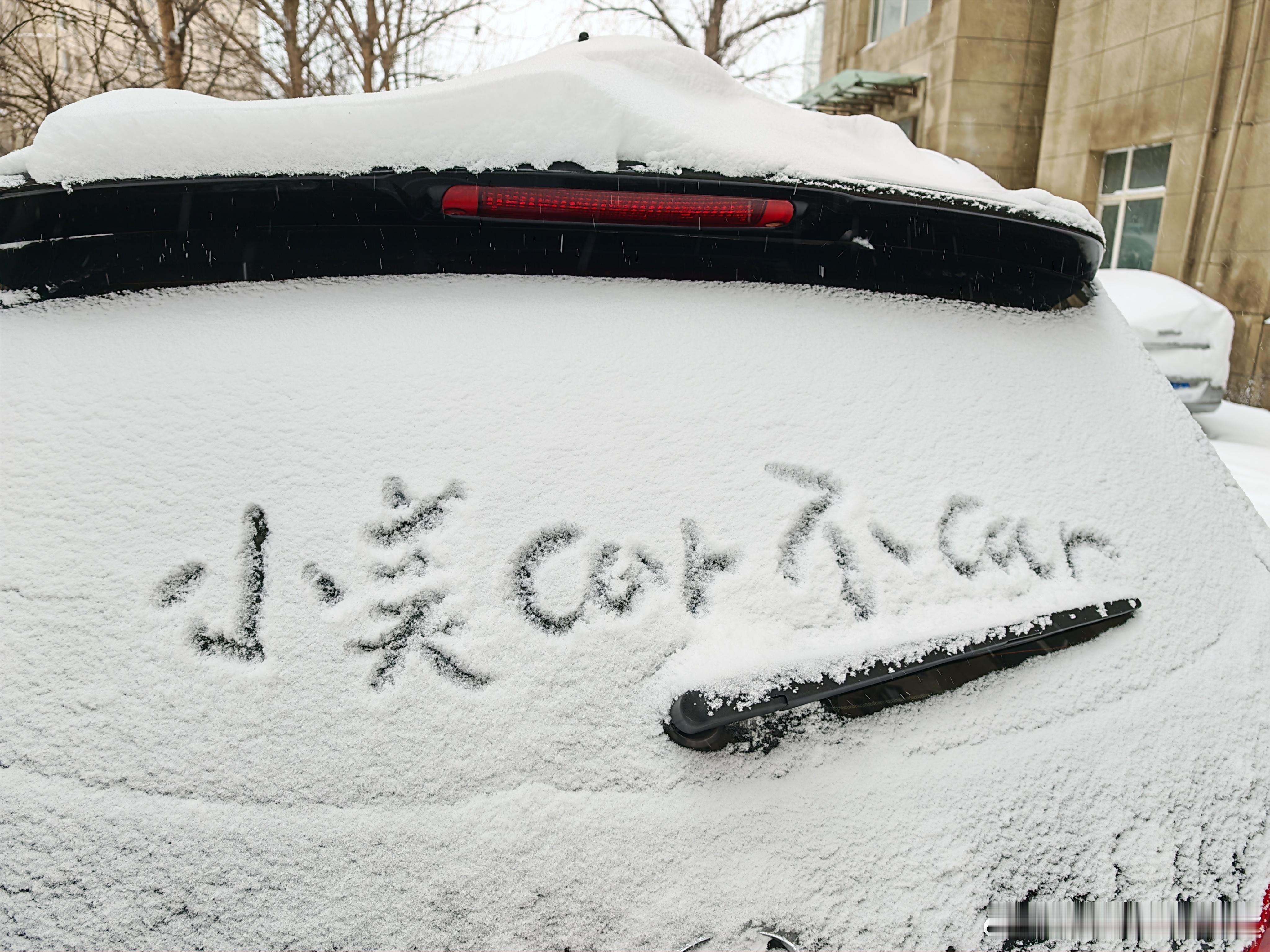 朋友给我发的东北地区今年暴雪！有人知道为什么有的车的雨刮器立起来了呢[思考] 