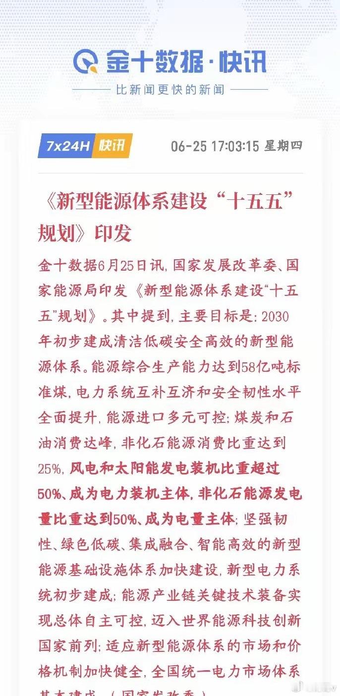 A股刚刚收盘，新能源板块迎来重大利好，未来5年有保障了，明天基本稳了村里定死20