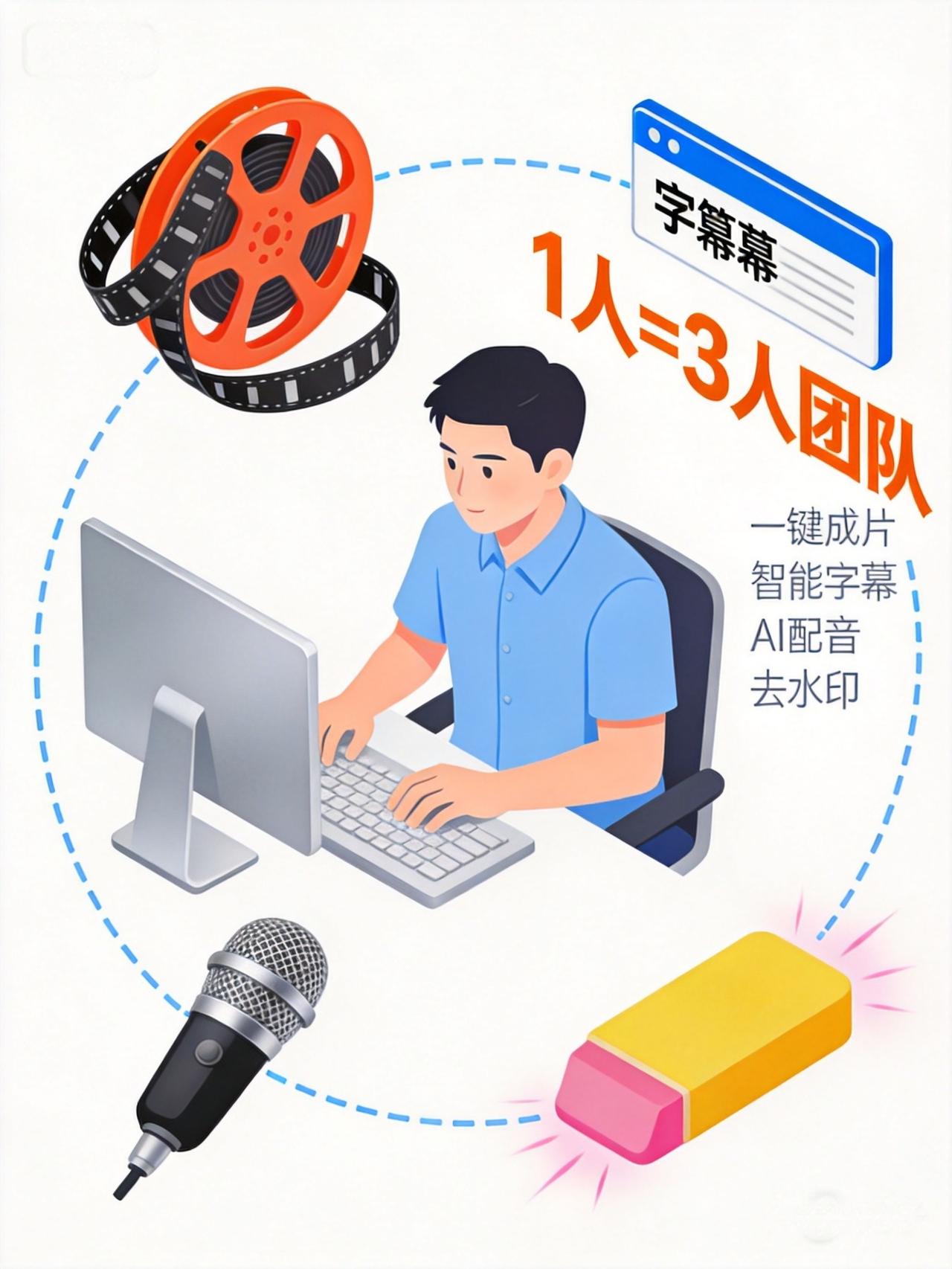 剪映AI一键操作，一个人干完3人团队的活

以前做短视频，至少要3个人：一个拍、