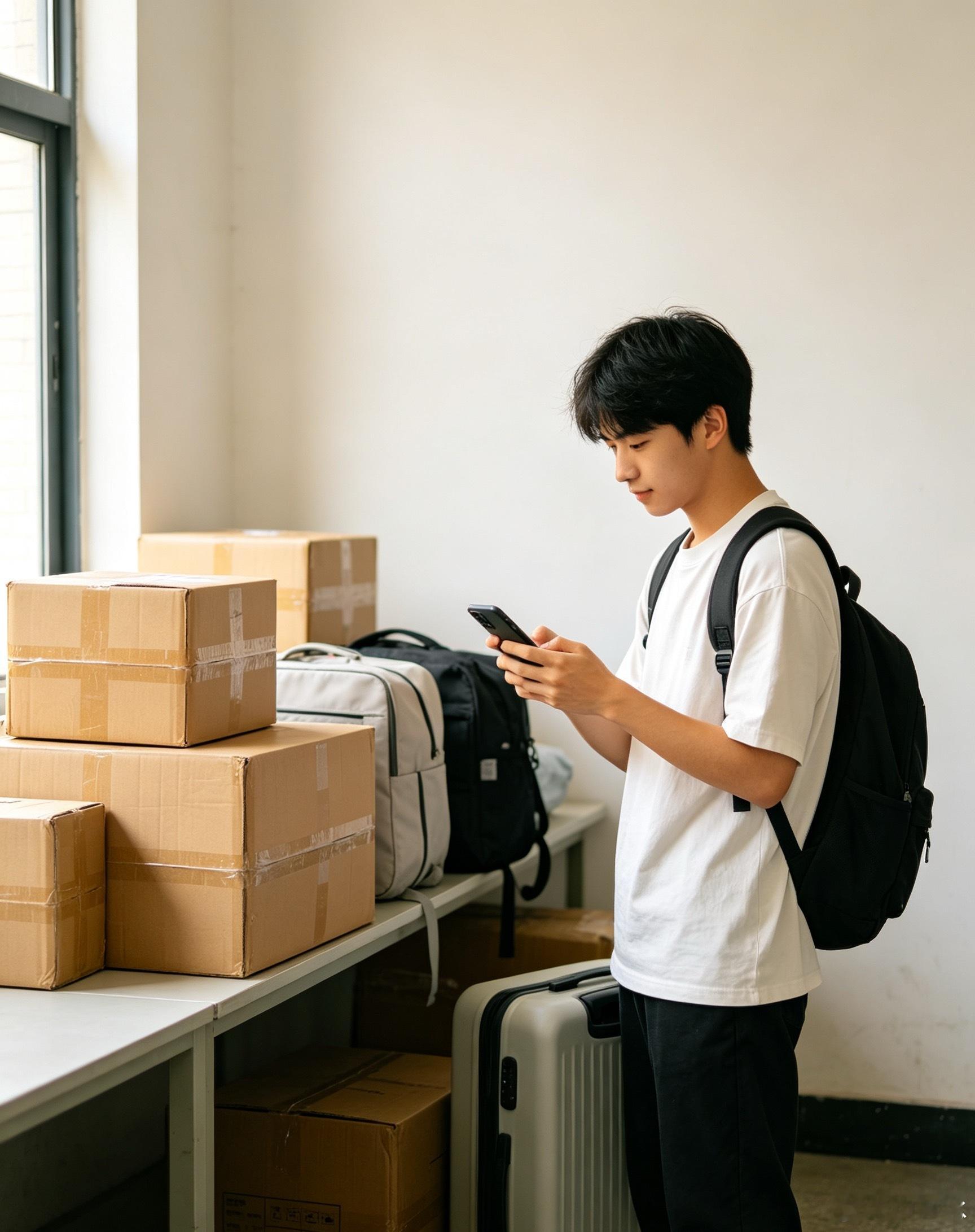 终于懂开学不用带太多行李的快乐了以前开学大包小包，被褥杂物全都往学校搬，一路折腾