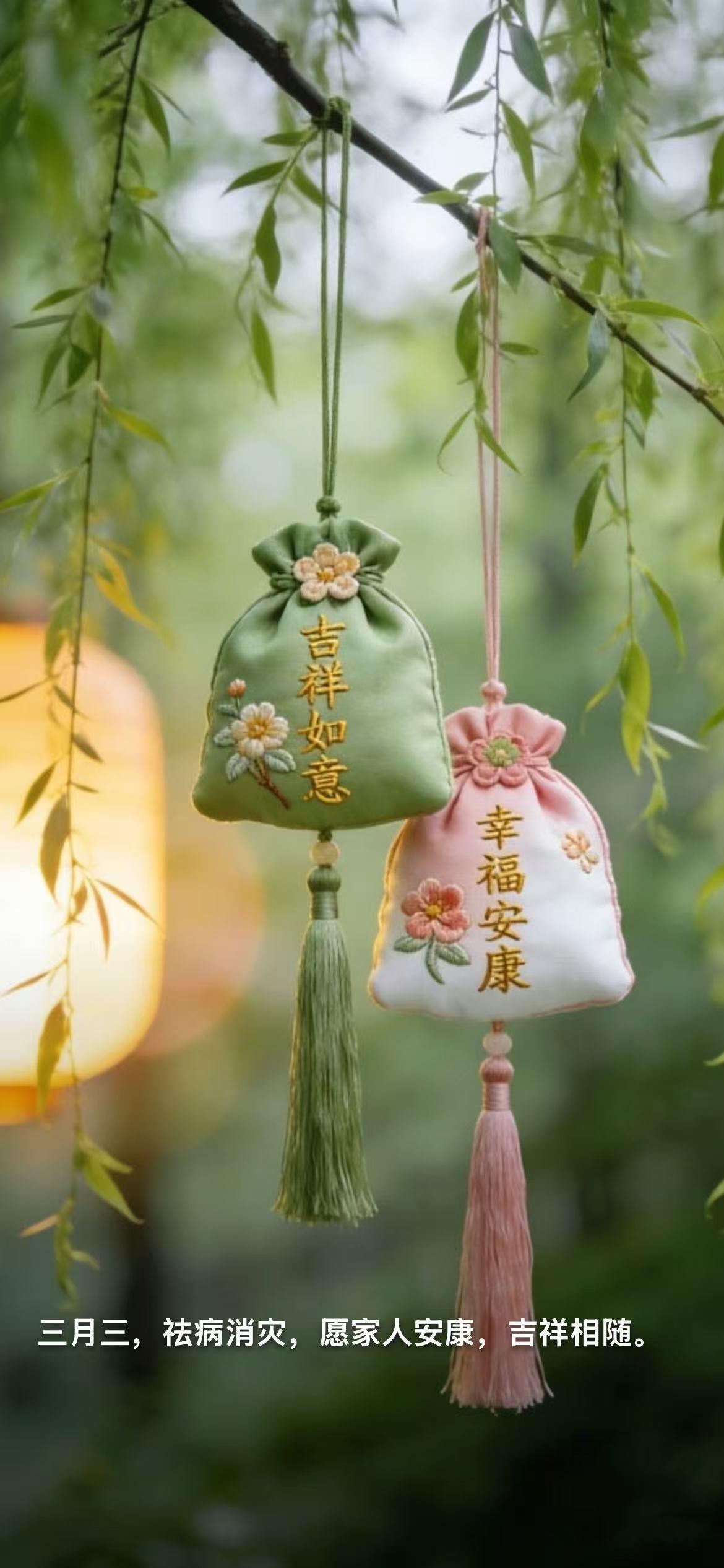 三月三，拜轩辕，
姜枣荠菜煮鸡蛋；
踏青戏水流觞欢，
祛除邪祟保平安；
天门开，