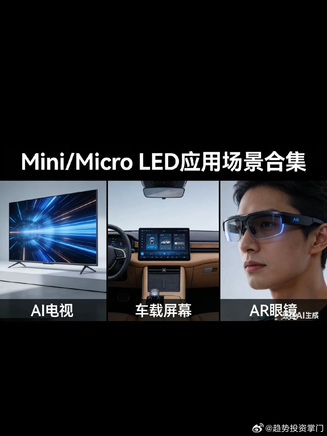 显示新主线！Mini/Micro LED核心15股AI终端、车载、AR/VR带动