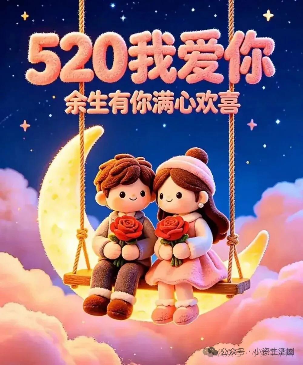 今天是520，喜悦的心情为你嗨翻，朴实的感情为你祝愿。

实实在在的爱为你迷醉，