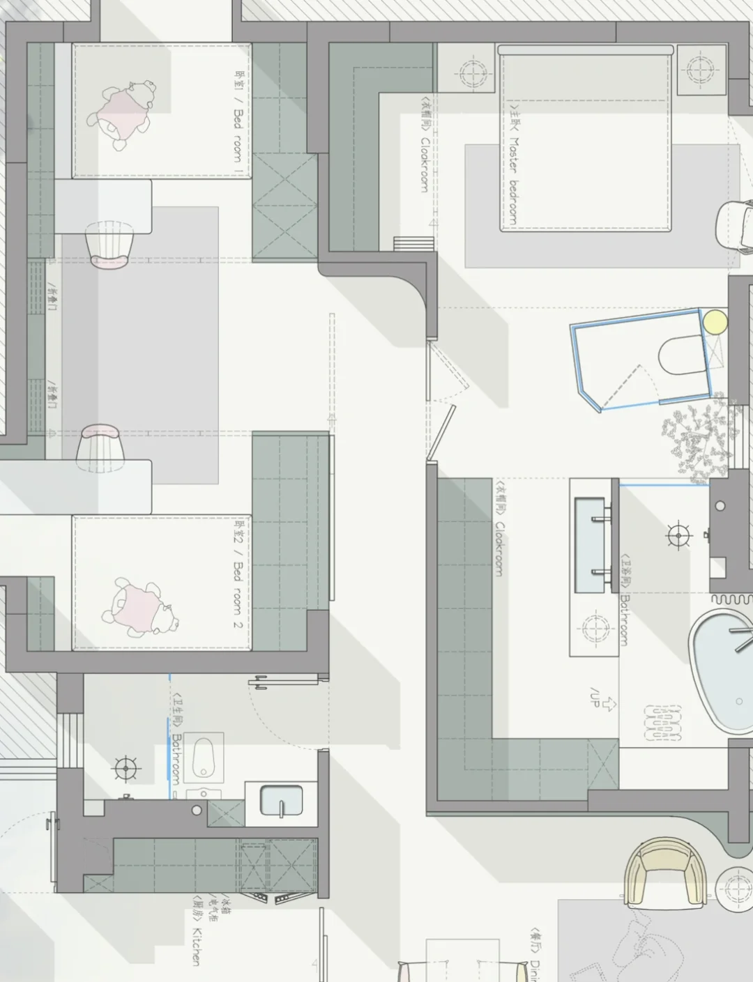 平面优化｜双胞胎的房间可以这么做！