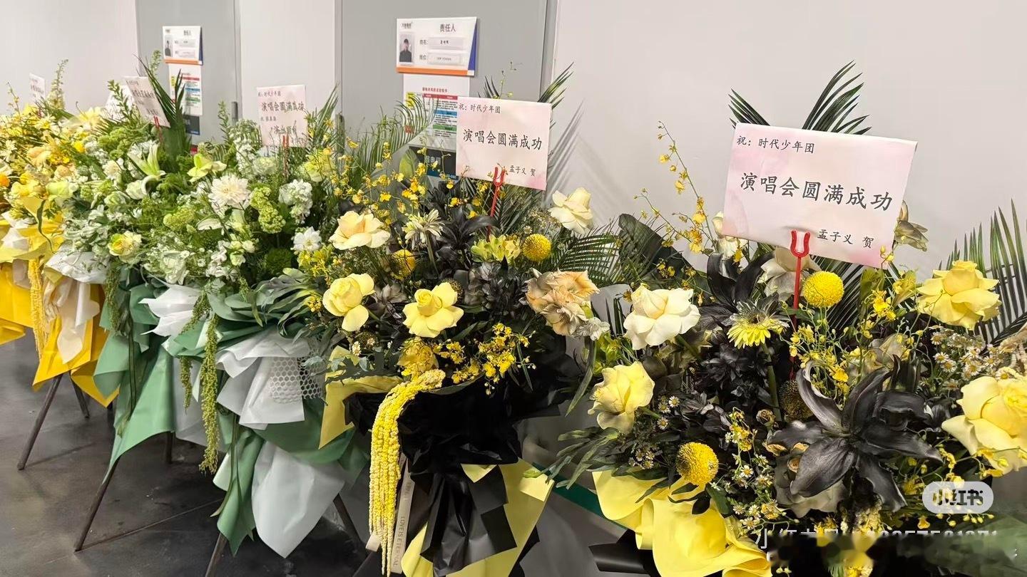 孟子义给时代少年团丁程鑫张真源送了花篮时代少年团晴天娃娃发力中