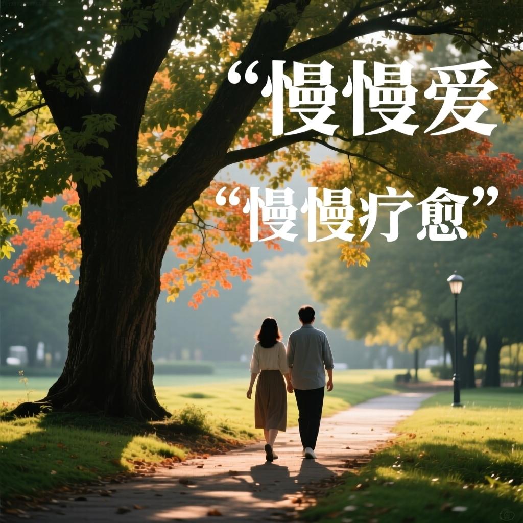 给自己一点时间，慢慢走，慢慢爱，慢慢疗愈。这句话像是一剂温柔的良药，提醒我们在快