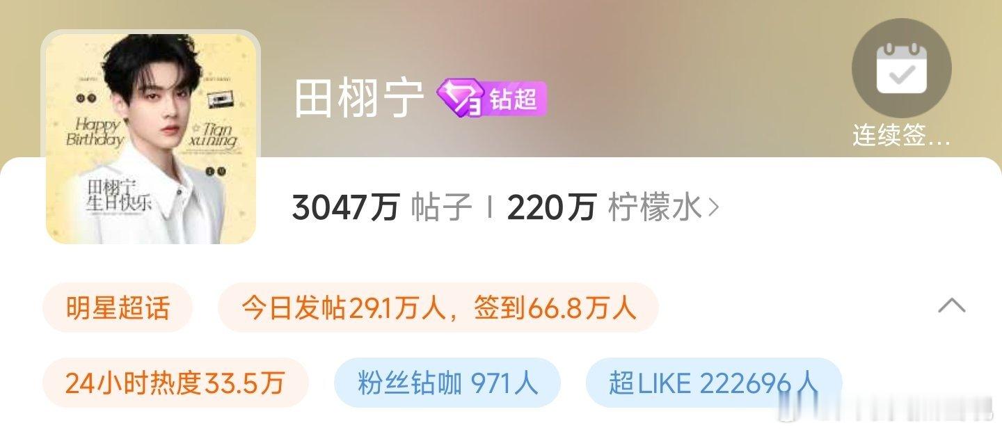 田栩宁超like破22w了😎又破新纪录了 ​​​