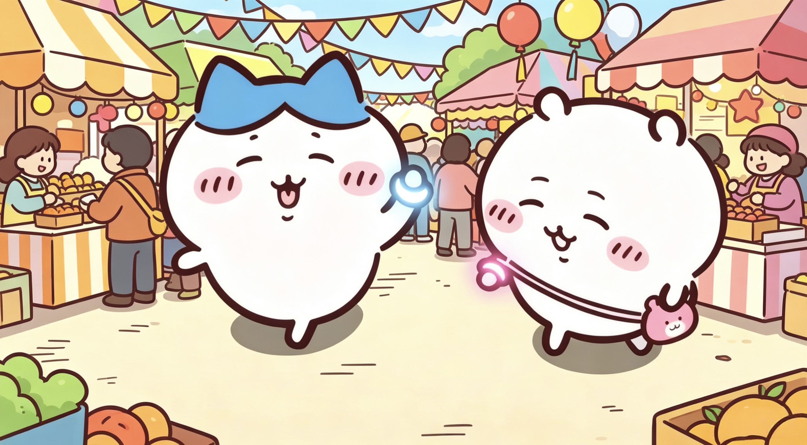 吉伊卡哇灵感共创夏日企画逛街系列壁纸吉伊、小八、乌萨奇出门逛街走走逛逛停不下来?