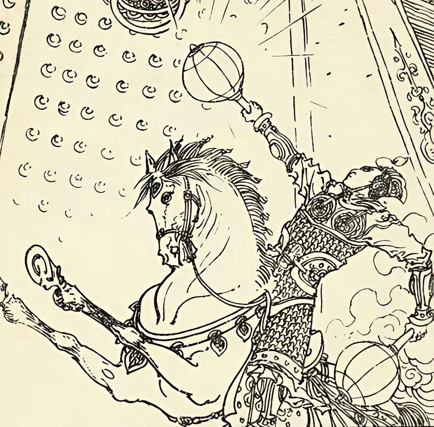 这员小将手持八棱紫金锤，胯下乌骓赛风驹，如同李元霸再世，勇猛无比。兄弟...