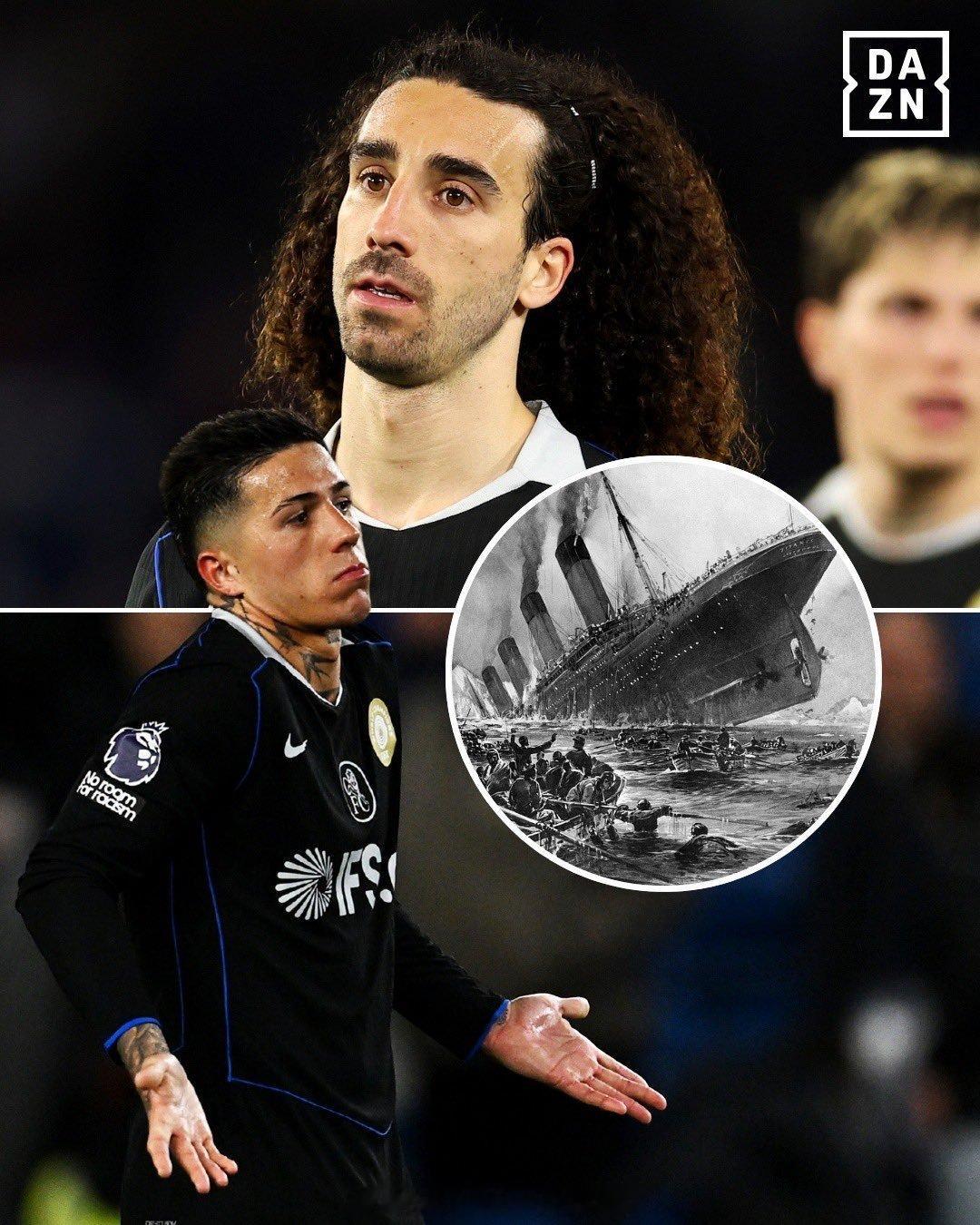 冷数字：切尔西上次联赛5连败且0进球要追溯到1912年，那年泰坦尼克号沉没了 