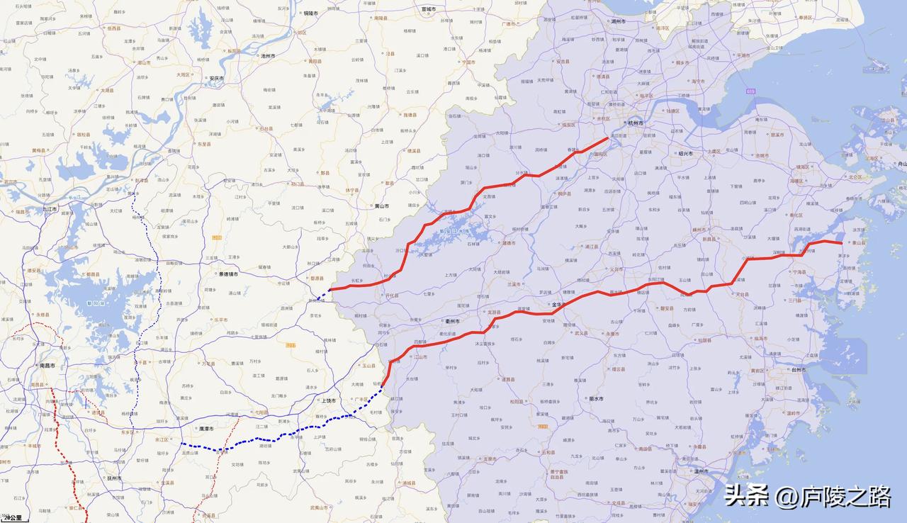 江西与浙江相连的2条在建高速公路。江西入浙高速公路将达到4条，未来还有第5条吗？