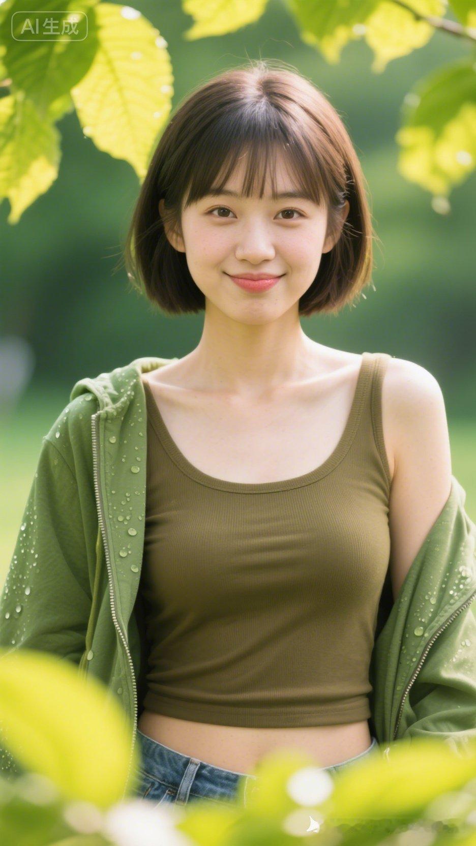 阳光下的清新少女，微笑如春风