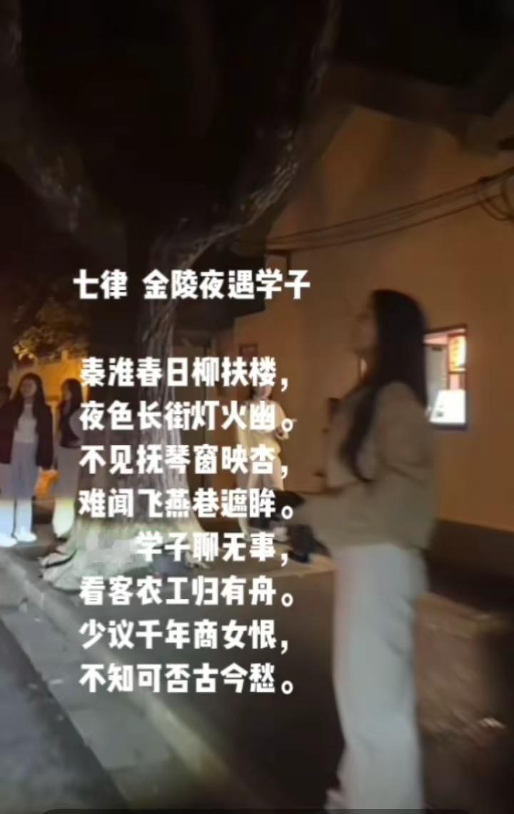七律  金陵夜遇学子