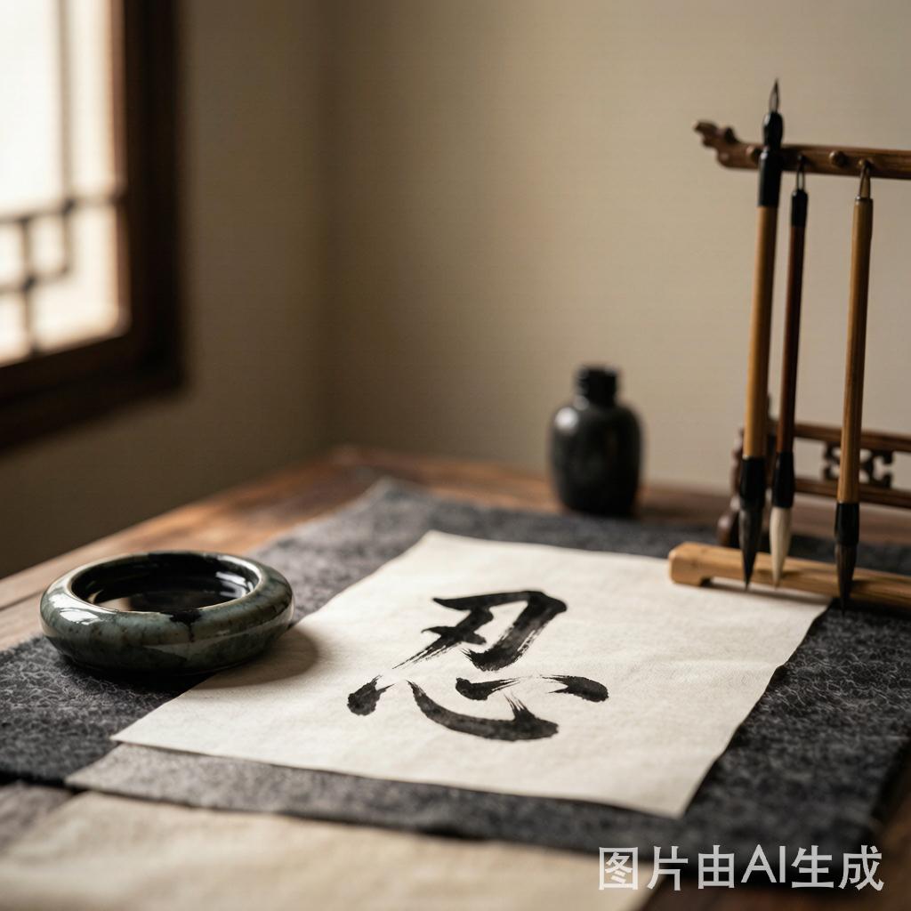 7月·每日幸运签今天临帖写到「忍」字，被这个字形打动了。刃压在心上，一笔一笔写出