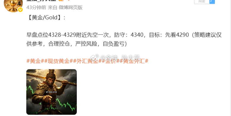 大家都上车没？黄金4329空，现直接跌回4309一线，空单200点利润直接到位，