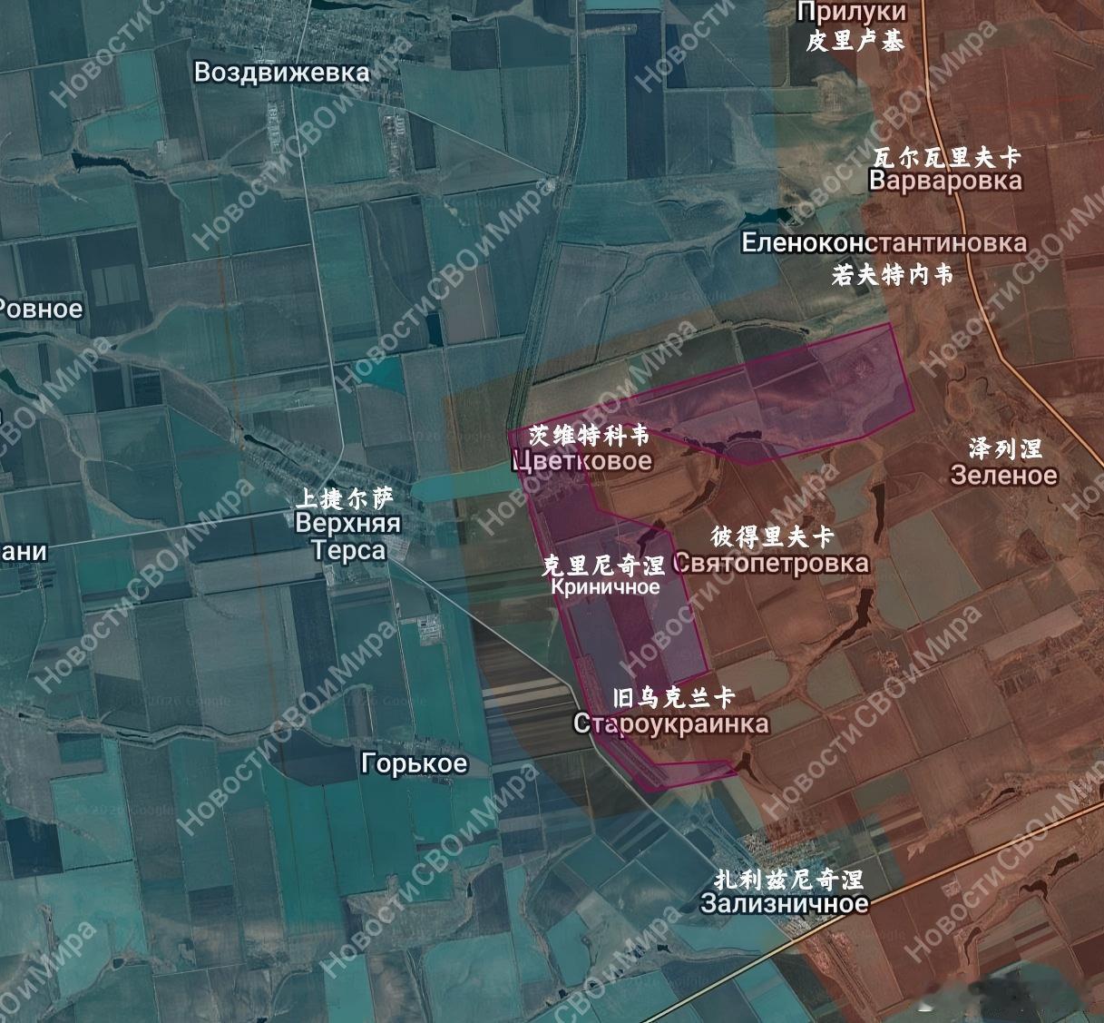 东部集群解放了茨维特科韦和克里尼奇涅，正在接近上捷尔萨来源：Новости СВ