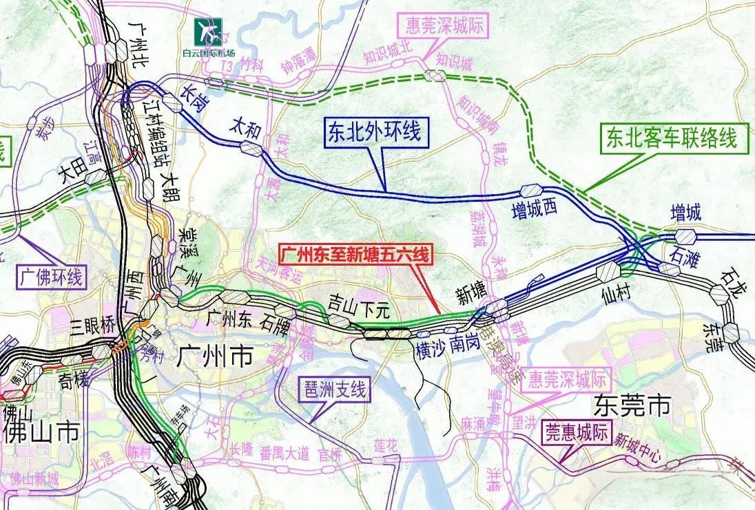 广州东至新塘五六线为什么对于广州“高铁进城”如何重要？

广州东至新塘五六线是广