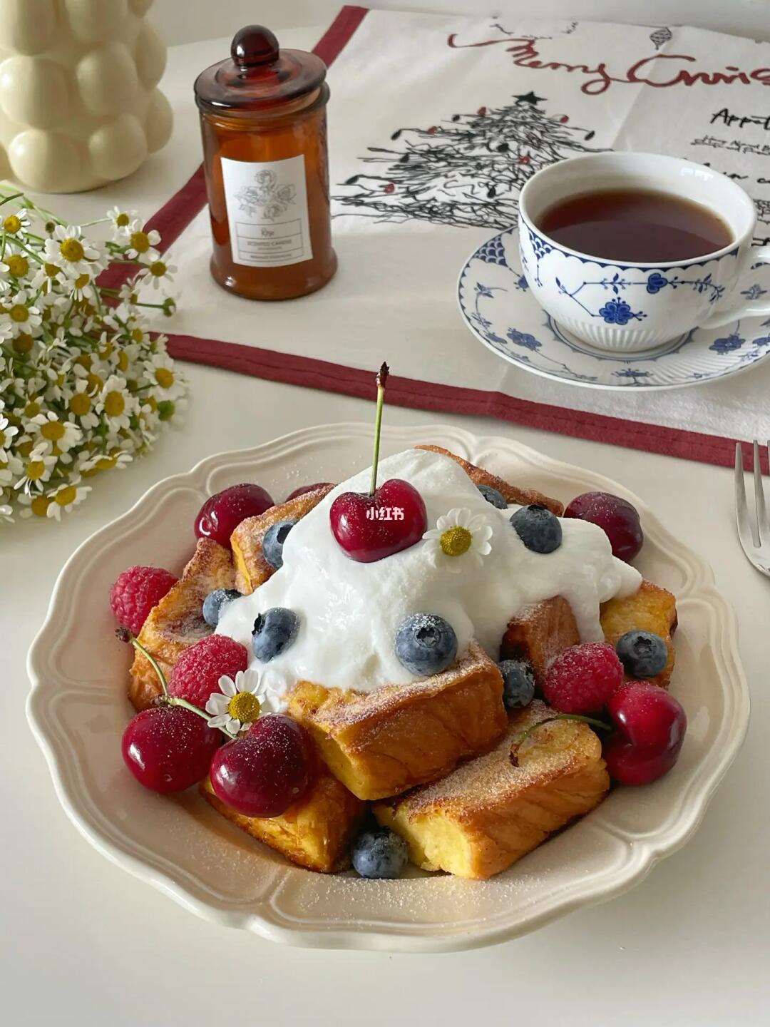 自制法式甜品🍒车厘子酸奶厚吐司🍞