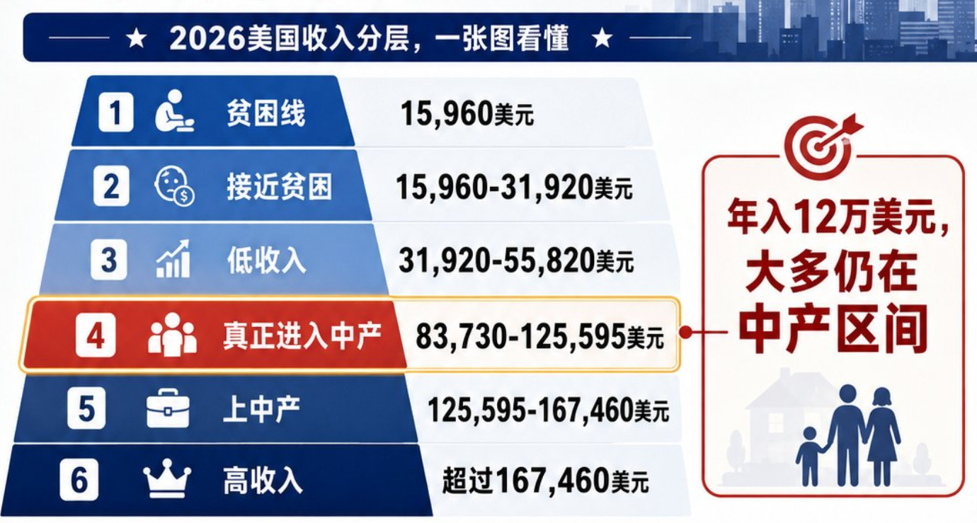 2026美国最新收入阶层出炉:单人贫困线$15960，接近贫困是$15960-3
