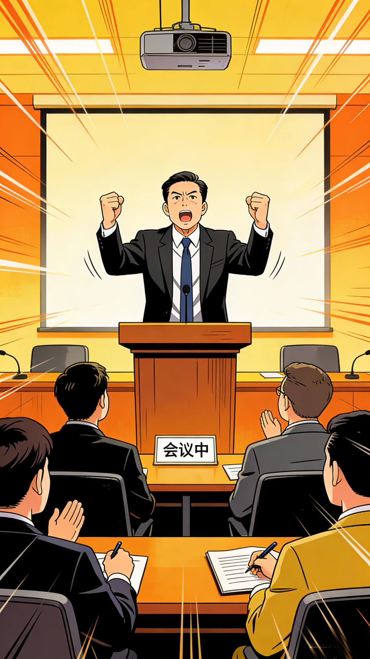 刚开完年前「收心会」，领导激情输出理想未来，小饼叠大饼，情绪价值拉满，谈奉献、讲