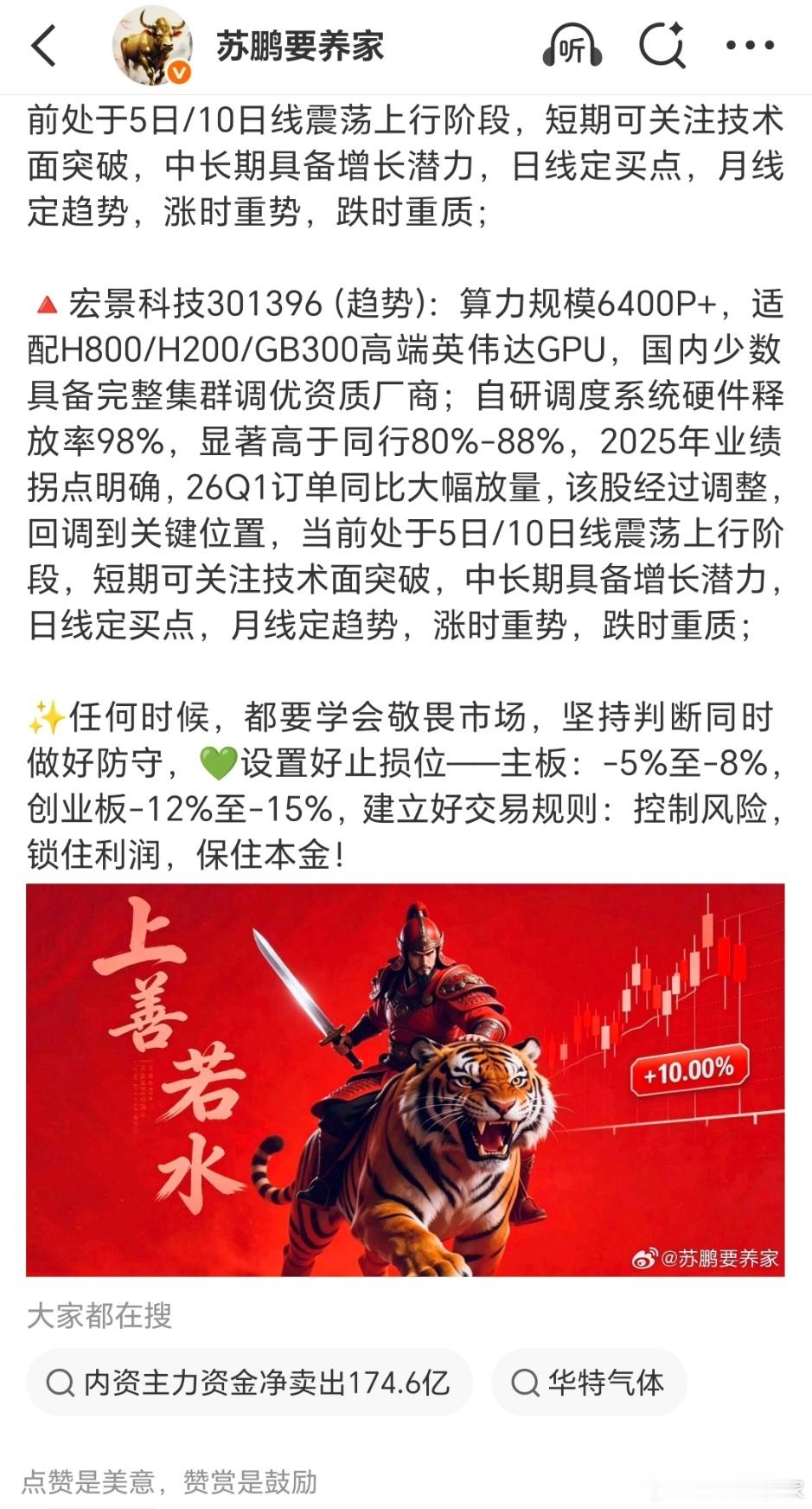 嗯，宏景科技301396📈喜提20CM大长腿