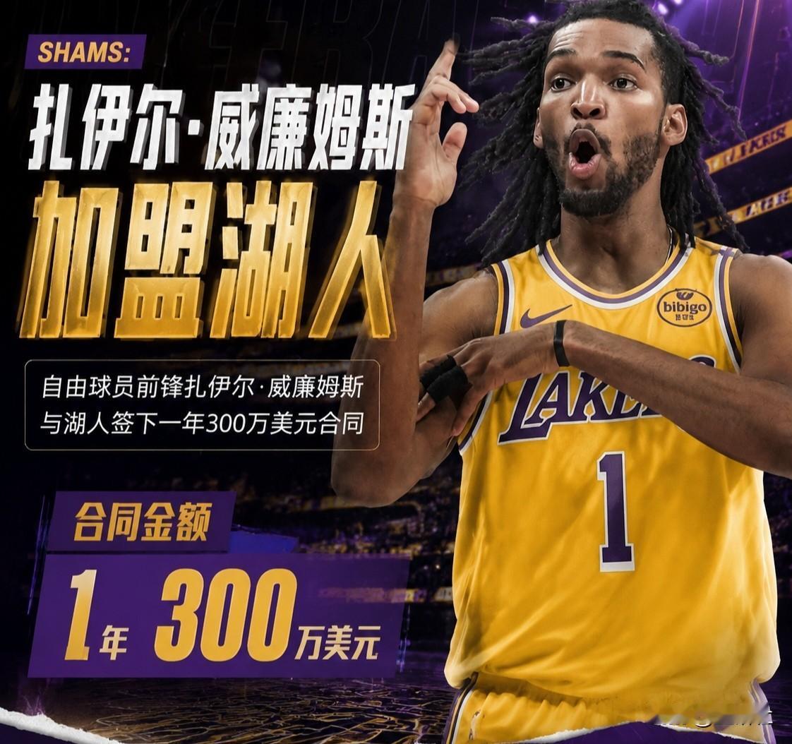 湖人签下库明加的替代者，虽说能力不及库明加，但300万年薪着实超值

扎伊尔·威