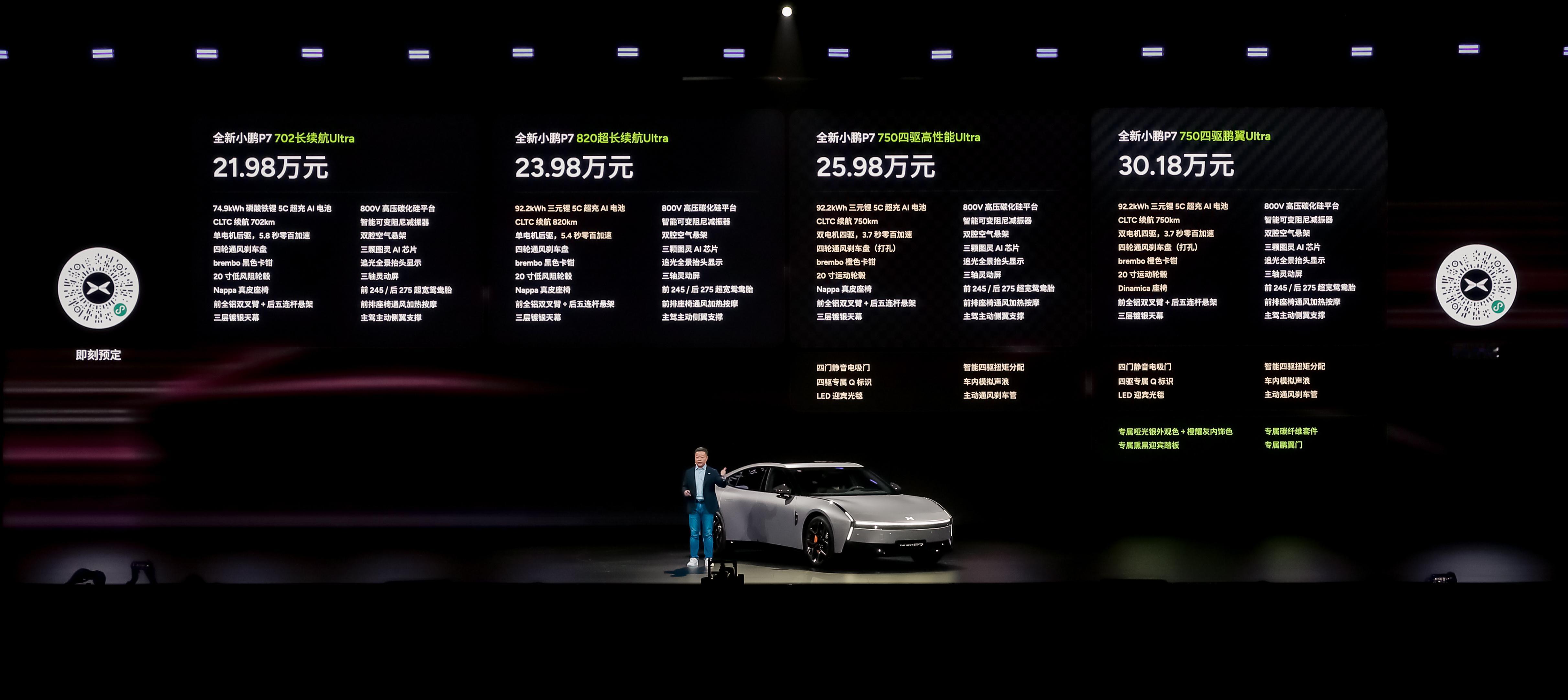 全新小鹏P7上市 全新小鹏P7全系Ultra ——702 Ultra售价21.9