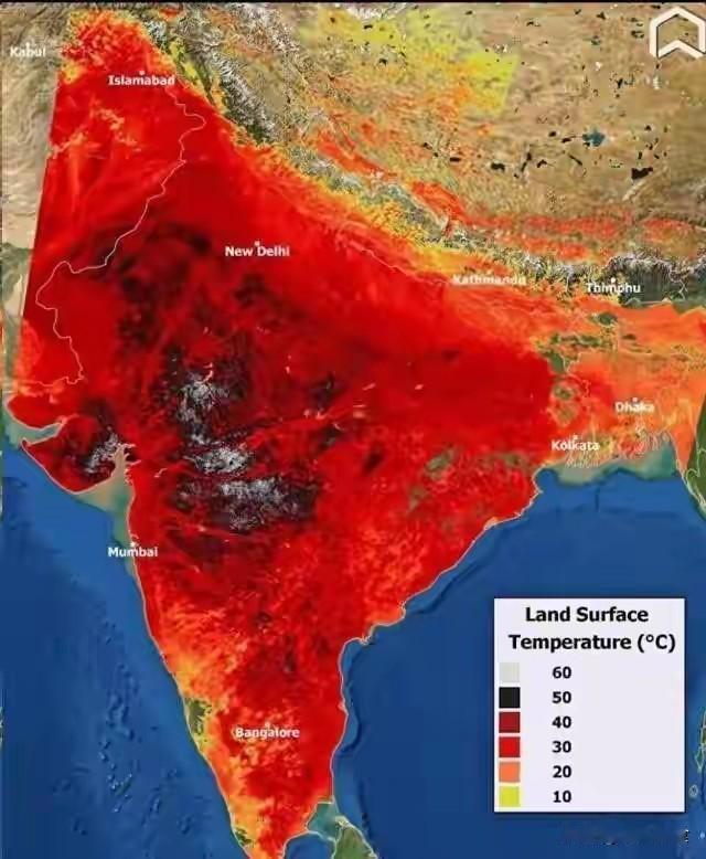 同一个太阳，印度被烤到48℃断电，中国北方却在悄悄变湿变绿？
 
全球变暖加剧全